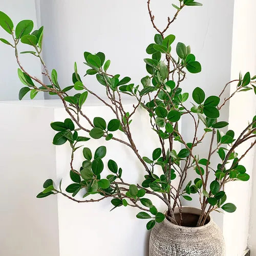 Vista 13 de Melorca&Guilla Plantas artificiales, 3 tallos de eucalipto falsos verdes de 39 pulgadas, ramas sintéticas para jarrón, ramas artificiales