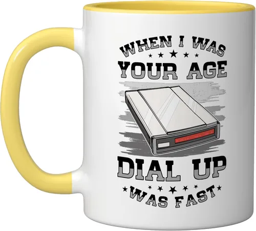 Vista 9 de 90s Nostalgia Retro 90s Dial Up Internet Vintage Ceramic Mug, Black/White