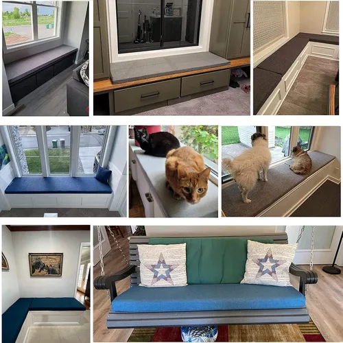 Vista 7 de Cojín de banco personalizado, cojines de asiento de ventana para interiores, cojines de banco para muebles de interior, almohadillas de banco