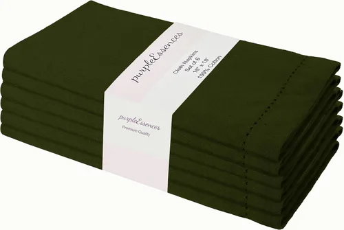 Vista 19 de PurpleEssences Juego de 6 servilletas de tela de vainica, 100% algodón, suaves, duraderas, lavables, ideales para bodas, Navidad, vacaciones