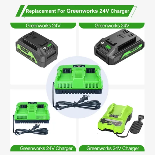 Vista 10 de DTK Reemplazo de doble puerto de carga rápida para batería de cargador de 24 V Greenworks
