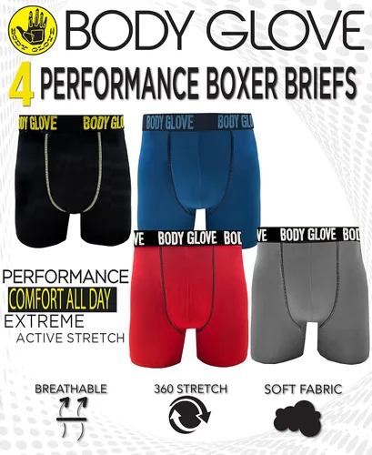 Vista 2 de Body Glove Calzoncillos tipo bóxer para hombre, ropa interior de rendimiento de ajuste seco, transpirable y atlético