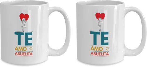 Vista 2 de Regalo para abuela Taza de Cafe para abuelita Regalo perfecto para tu nana, abuela y madrinas Vaso con afirmaciones positivas, personalizadas