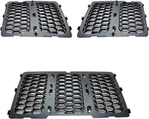 Vista 5 de Rejilla delantera de malla tipo panal Compatible con Jeep Grand Cherokee 2014 2015 2016