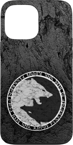 Vista 24 de Fenrir Wolf of Odin in Circle of Norse Runes Case for iPhone 17