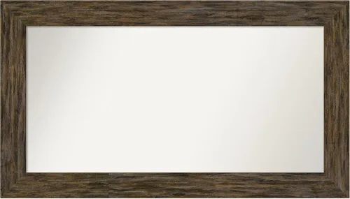 Vista 26 de Amanti Art Espejo personalizado, espejo de baño marrón Fencepost, espejo de pared o espejo de tocador de baño sobre el fregadero (27 x 27 pulgadas)