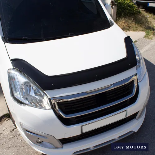 Vista 6 de BMY - Deflector de capó / protector de insectos delantero compatible con Peugeot Partner 2015-2018 Protector de capó Partículas e insectos
