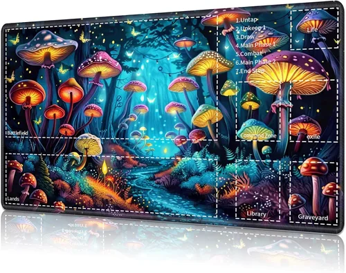 Vista 40 de Tapete de juego para MTG Card Playmat con zona, tapete de juego para MTG TCG de 24 x 14 pulgadas, tapete de juego antideslizante para tablero