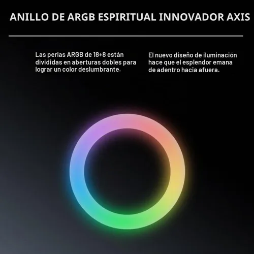 Vista 6 de Star Trall ARGB Ventilador de carcasa de computadora con hoja inversa, ventilador de refrigeración con diseño de espejo infinito de doble cara Negro