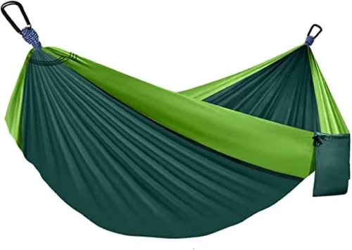 Vista 58 de Hamaca doble ajustable de capacidad de 550 libras con soporte de acero resistente de 10 pies, incluye funda de transporte portátil, fácil de Azul