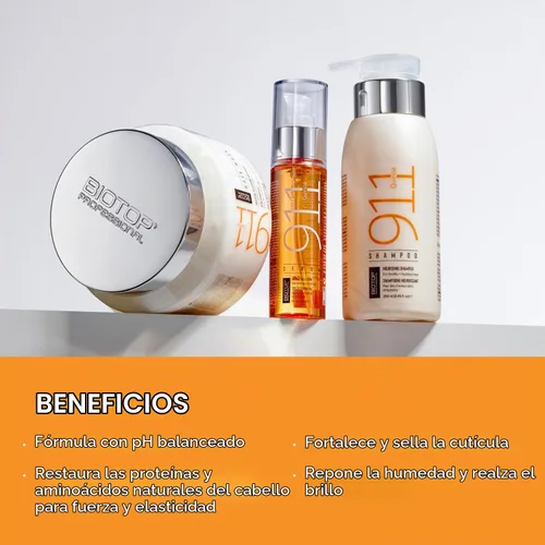Vista 7 de Biotop Professional Aceite de quinoa 911 para reparación del cabello, protector térmico + tratamiento acondicionador profundo, ampollas