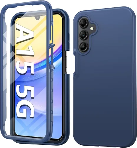 Vista 11 de FNTCASE Funda para Samsung Galaxy A15-5G: Funda para teléfono con protector de pantalla incorporado Funda protectora de silicona para teléfono