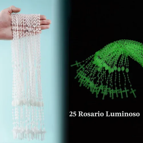 Vista 4 de Paquete de 100 rosarios a granel, rosarios de plástico de 17 pulgadas