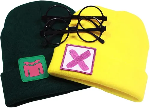 Vista 6 de Tiangong Killjoy Gorro con marcos de gafas, sombreros de cosplay, accesorios de punto, regalo para fanáticos
