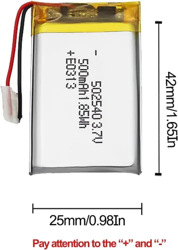 Vista 5 de Batería de repuesto recargable NI-MH de 3.7V 500mAh 502540 para coches de juguete, drones, accesorios de batería de instrumentos de belleza