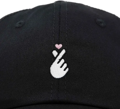 Vista 2 de Kpop coreano Love Snap Finger Hand Heart Hat Son Hatu Gorra de béisbol bordada para mujer