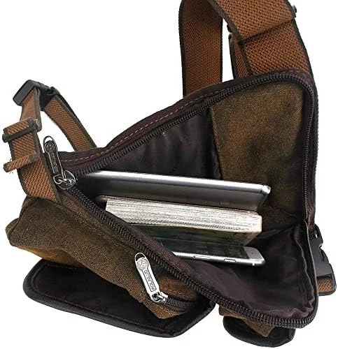 Vista 2 de Fekesu Oxford - Riñonera para hombre, motocicleta, equitación, mujer, para viajes, pesca, senderismo, ciclismo, caderas, bolsas, marrón01