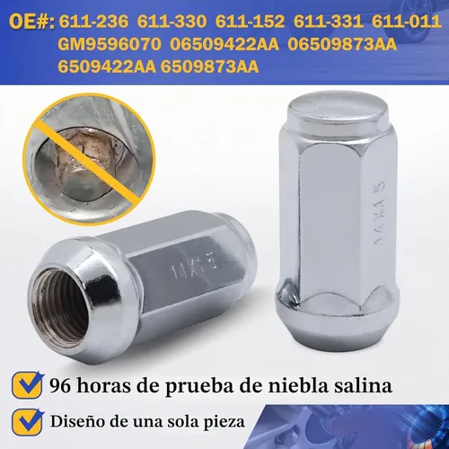 Vista 6 de Tuercas de llanta M14x1.5 para Chevy Sliverado Sierra 1500 Yukon Cadillac Escalade