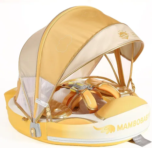 Vista 24 de Mambobaby Float Add Tail Flotador de natación para bebé/bebé con toldo, no inflable, sólido, mejorado, suave, impermeable, material de cuero