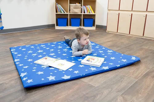 Vista 5 de Children's Factory Tapete de actividades de noche estrellada, alfombrillas de juego de espuma para bebés, sala de juegos de bebés, guardería, Azul