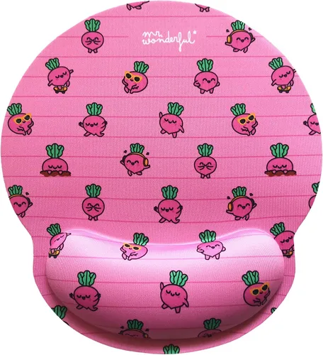 Vista 5 de WONDEE Mr Wonderful Gel Mouse Mat with Wrist Rest Dog Design - Ergonomic Mouse Mat with Hand Rest The Power of Joy - Gifts for Girls and Women