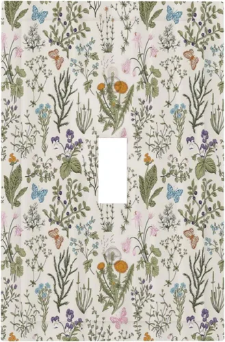 Vista 35 de William Morris Floral Boho Azul Medianoche Azul Bohemio Flor 1 Banda Dúplex Cubierta de Salida Decorativa Receptáculo Único Interruptor Eléctrico
