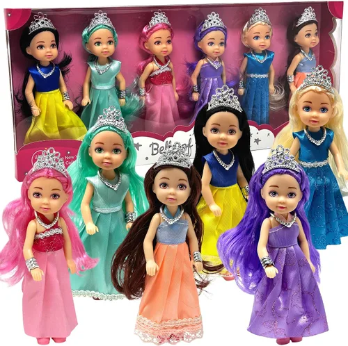 Vista 10 de Set de Muñecas Pequeñas con Mini Muñecas de Princesa para Niñas – Muñecas de Juguete de Princesa para Casa de Muñecas – Figuras Mini de Princesa