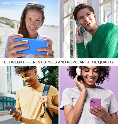 Vista 6 de Vooii Compatible con iPhone 15, silicona líquida Defender mejorada, protección mejorada de la cámara, forro de microfibra antiarañazos suave, funda