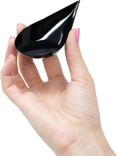 Vista 2 de Paquete de 48 Cucharitas Pequeñas en Forma de Gota Transparentes Mini Platos para Aperitivos Mini Cucharas de Postre de Plástico de Grado