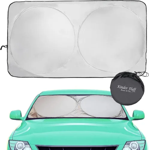 Vista 14 de Parasol para parabrisas BMW X2 (2018-2023), certificado 99.87% UVB y 99% de protección solar UVA. Cubierta opaca de doble capa galardonada, parasol
