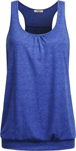 Vista 24 de Miusey - Camiseta sin mangas para mujer, cuello redondo, ajuste holgado, espalda cruzada, de yoga 1# Negro