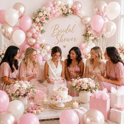 Vista 8 de Globos rosa y dorado, globo de látex rosa claro pastel de 12 pulgadas y blanco arena perla con globo metálico dorado champán beige para princesas