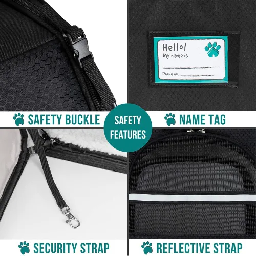 Vista 5 de PetAmi Mochila transportadora para perros y gatos, mochila expandible para viajes y senderismo, mochila de transporte para perros pequeños, medianos
