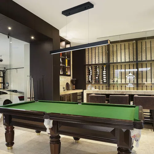 Vista 5 de Lámpara colgante lineal LED de 39.37 pulgadas, luz de mesa de billar regulable de 36 W, luces modernas de isla para cocina, comedor, sala de estar