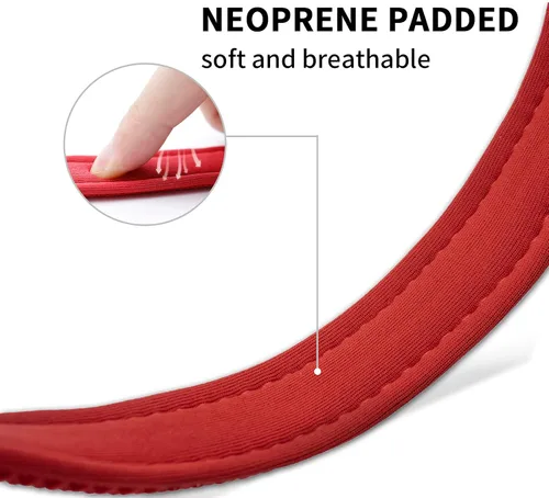 Vista 3 de Collar reflectante para perro con acolchado de neopreno suave, collar de nailon ajustable para perros pequeños, rojo, S