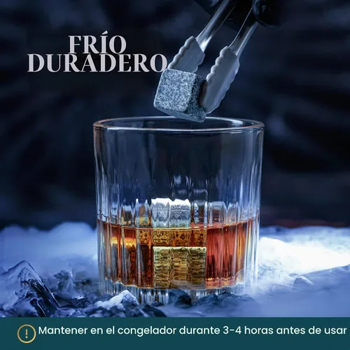 Vista 5 de Juego de regalo de piedras de whisky para hombres, 8 rocas de granito con Bandeja negra
