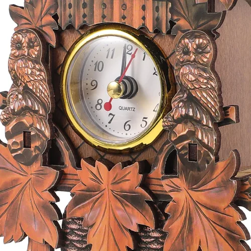 Vista 6 de HOMSFOU - Reloj de pared de péndulo de cuco para dormitorio, sala de estar y oficina, decorativo, colgante para el hogar, reloj D Cor 9.56 x 4.92 x