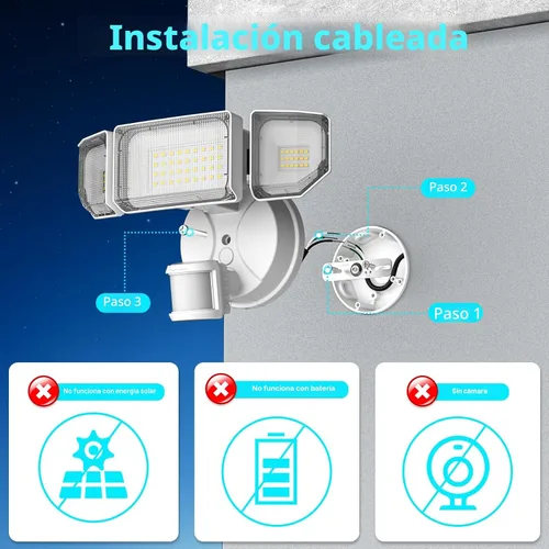 Vista 2 de Abovizo Luces de seguridad LED de 85 W con sensor de movimiento para exteriores, 8500 lm de atardecer al amanecer, IP65 impermeable, 6500 K, luz