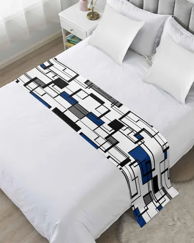 Vista 8 de Caminos de cama blancos para cama de tamaño individual, mantas decorativas para pie de cama, moderno y simple telón de fondo blanco para cama, sofá