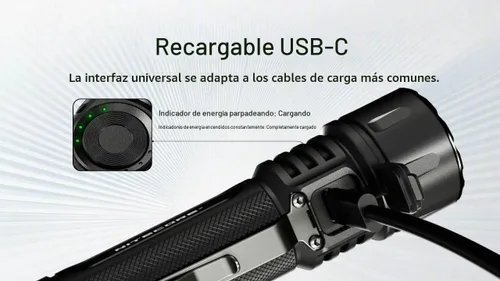 Vista 6 de Nitecore EX7 Linterna de 6,000 lúmenes – Linterna recargable de alto rendimiento con foco, luz de inundación, mixta – Carga rápida USB-C, alcance