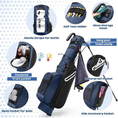 Vista 3 de GOBUROS Lightweight Golf Bag with Stand for Par 3 Courses and Driving Range