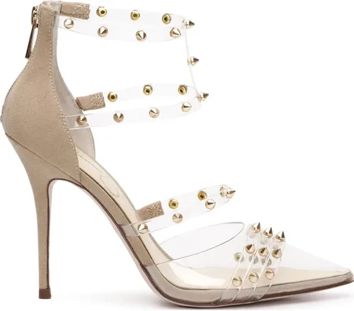 Vista 2 de Jessica Simpson Zapatos de tacón con tachuelas de gamuza sintética onduladas para mujer