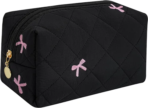 Vista 51 de Bolsa de maquillaje de viaje para mujeres y niñas, bolsa de maquillaje con cremallera, flores florales, organizador de maquillaje, bolsa de tela