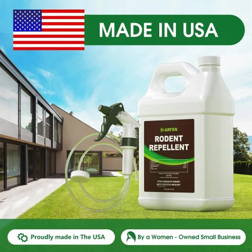 Vista 6 de Spray repelente de roedores: fórmula natural eficaz de menta para ratones, ratas, ardillas y roedores. Seguro para motores de interiores, exteriores