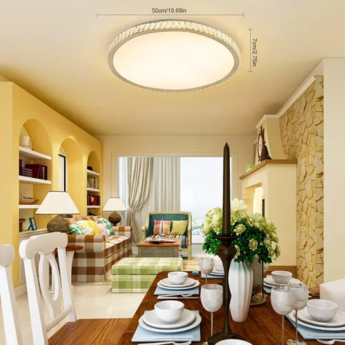 Vista 4 de OUKANING Lámpara de techo LED moderna de cristal, regulable de 11 pulgadas, lámpara de techo de montaje empotrado ajustable para dormitorio