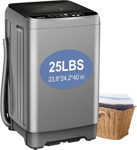 Vista 13 de Lavadora portátil completamente automática 17.7lbs pequeña lavadora 2-Dorado