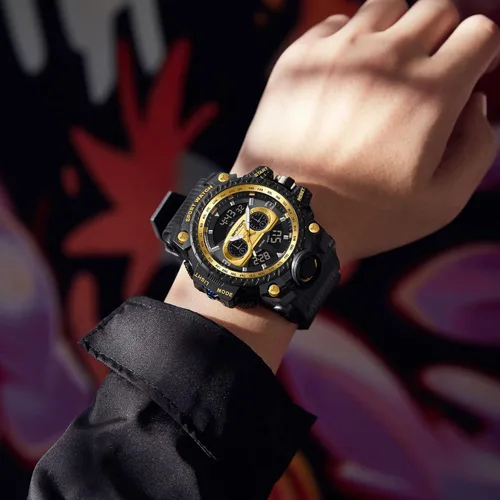 Vista 4 de KXAITO Relojes deportivos para hombre, impermeables, para exteriores, diseño de tablero de carreras, para hombre