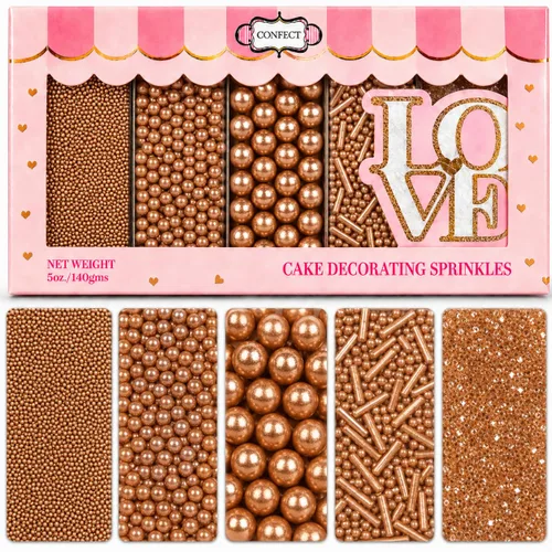 Vista 16 de Confect Chispas para pasteles y magdalenas – Paquete surtido de 5 Chispas de perlas de ensueño para baby shower – Cubierturas comestibles para Rosa