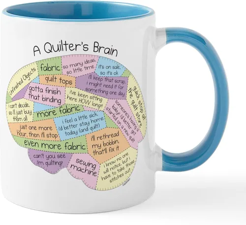 Vista 15 de CafePress I'd Rather Be Quilting Mug Taza de café de cerámica de 11 oz (11.0 fl oz)
