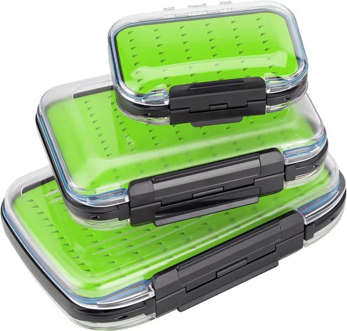 Vista 7 de Gonex Cajas de pesca con mosca para cajas de jig de pesca con mosca de dos caras, caja de pesca con mosca impermeable y ligera, tapa transparente